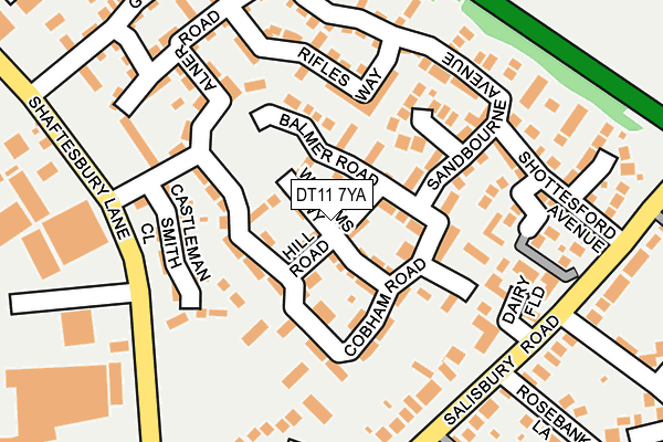 DT11 7YA map - OS OpenMap – Local (Ordnance Survey) DT11 7YA map - OS OpenMap – Local (Ordnance Survey)