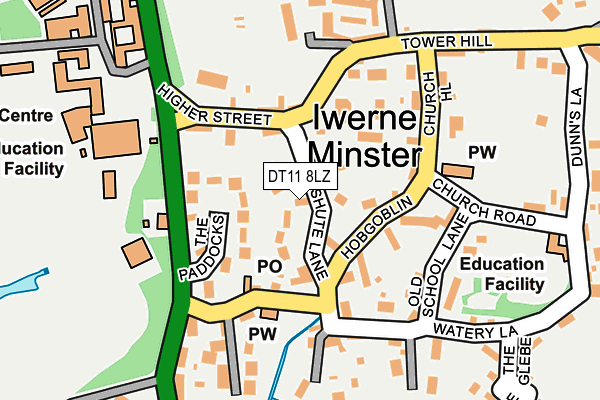 DT11 8LZ map - OS OpenMap – Local (Ordnance Survey)