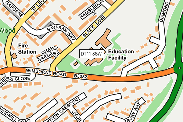 DT11 8SW map - OS OpenMap – Local (Ordnance Survey) DT11 8SW map - OS OpenMap – Local (Ordnance Survey)