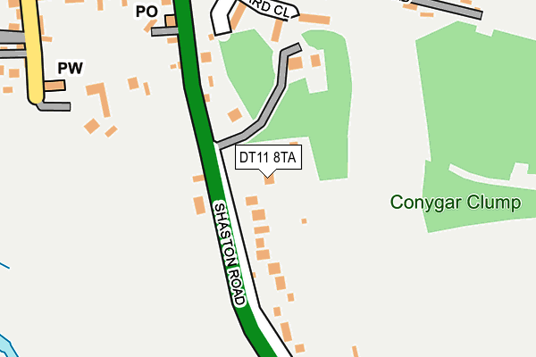 DT11 8TA map - OS OpenMap – Local (Ordnance Survey)