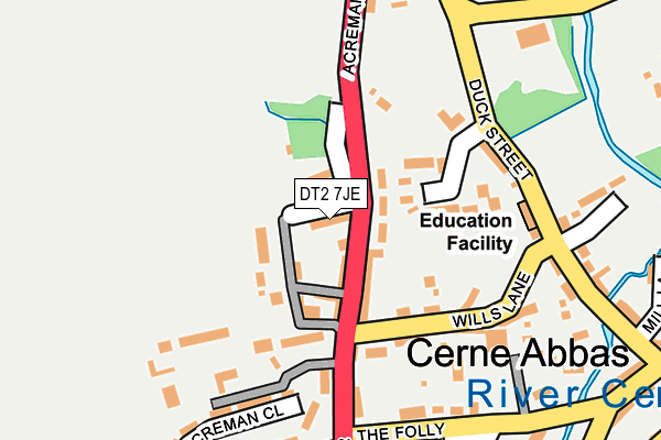 DT2 7JE map - OS OpenMap – Local (Ordnance Survey)