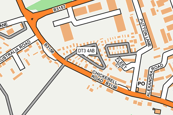 DT3 4AB map - OS OpenMap – Local (Ordnance Survey) DT3 4AB map - OS OpenMap – Local (Ordnance Survey)