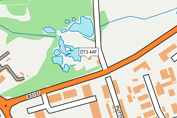 DT3 4AF map - OS OpenMap – Local (Ordnance Survey) DT3 4AF map - OS OpenMap – Local (Ordnance Survey)