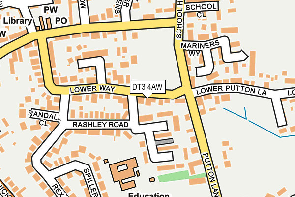 DT3 4AW map - OS OpenMap – Local (Ordnance Survey) DT3 4AW map - OS OpenMap – Local (Ordnance Survey)