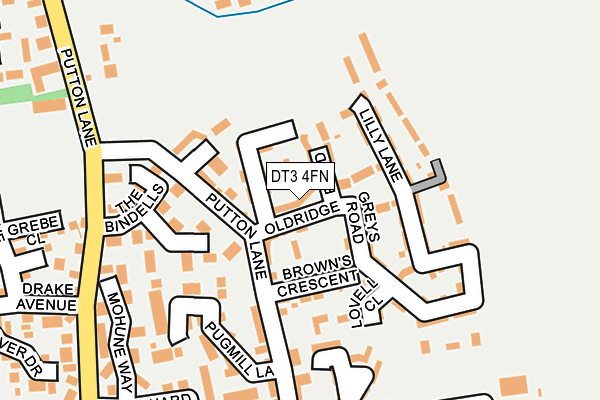 DT3 4FN map - OS OpenMap – Local (Ordnance Survey) DT3 4FN map - OS OpenMap – Local (Ordnance Survey)