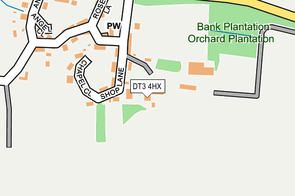 DT3 4HX map - OS OpenMap – Local (Ordnance Survey) DT3 4HX map - OS OpenMap – Local (Ordnance Survey)