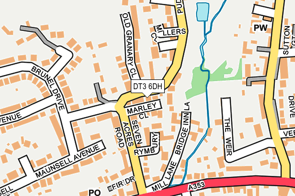 DT3 6DH map - OS OpenMap – Local (Ordnance Survey) DT3 6DH map - OS OpenMap – Local (Ordnance Survey)