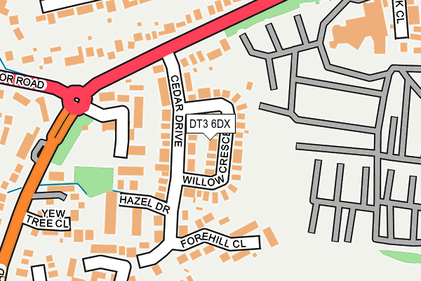 DT3 6DX map - OS OpenMap – Local (Ordnance Survey) DT3 6DX map - OS OpenMap – Local (Ordnance Survey)