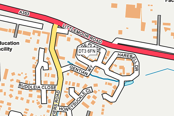 DT3 6FN map - OS OpenMap – Local (Ordnance Survey) DT3 6FN map - OS OpenMap – Local (Ordnance Survey)