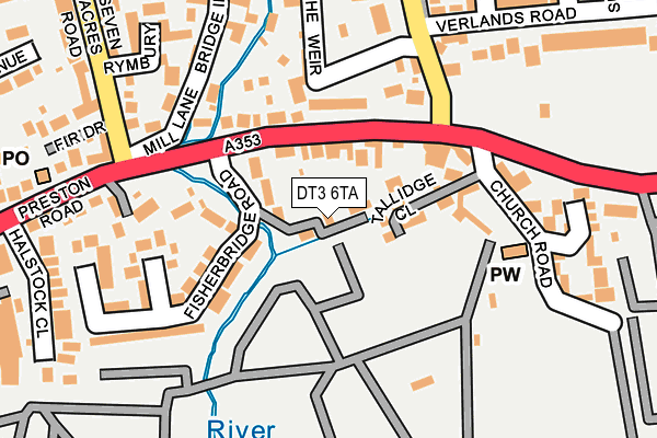 DT3 6TA map - OS OpenMap – Local (Ordnance Survey) DT3 6TA map - OS OpenMap – Local (Ordnance Survey)