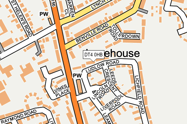 DT4 0HB map - OS OpenMap – Local (Ordnance Survey) DT4 0HB map - OS OpenMap – Local (Ordnance Survey)