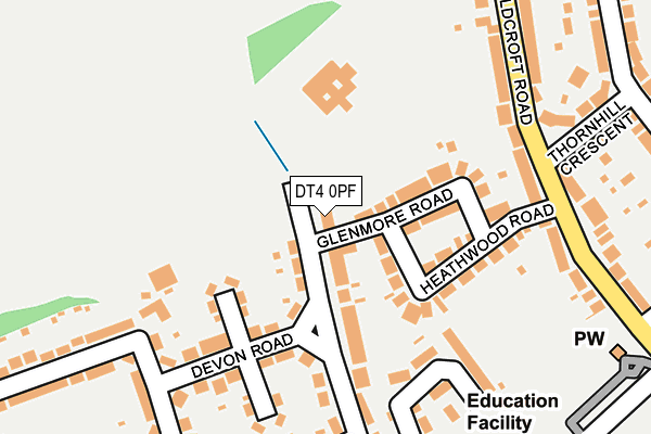 DT4 0PF map - OS OpenMap – Local (Ordnance Survey) DT4 0PF map - OS OpenMap – Local (Ordnance Survey)