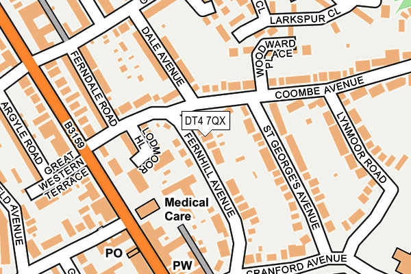 DT4 7QX map - OS OpenMap – Local (Ordnance Survey) DT4 7QX map - OS OpenMap – Local (Ordnance Survey)