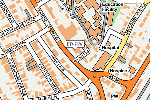 DT4 7UW map - OS OpenMap – Local (Ordnance Survey) DT4 7UW map - OS OpenMap – Local (Ordnance Survey)