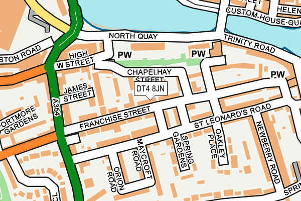 DT4 8JN map - OS OpenMap – Local (Ordnance Survey) DT4 8JN map - OS OpenMap – Local (Ordnance Survey)