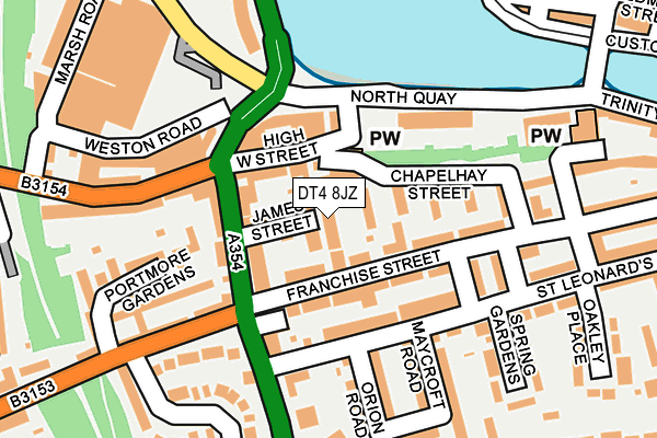 DT4 8JZ map - OS OpenMap – Local (Ordnance Survey) DT4 8JZ map - OS OpenMap – Local (Ordnance Survey)