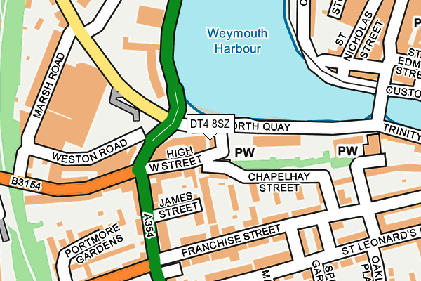 DT4 8SZ map - OS OpenMap – Local (Ordnance Survey) DT4 8SZ map - OS OpenMap – Local (Ordnance Survey)