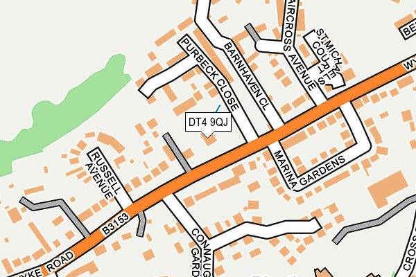 DT4 9QJ map - OS OpenMap – Local (Ordnance Survey) DT4 9QJ map - OS OpenMap – Local (Ordnance Survey)