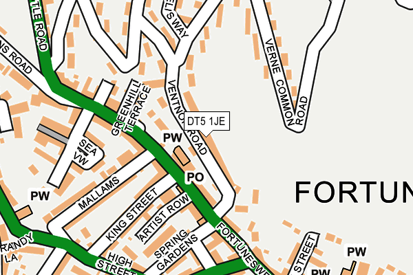 DT5 1JE map - OS OpenMap – Local (Ordnance Survey)