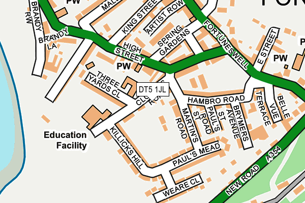 DT5 1JL map - OS OpenMap – Local (Ordnance Survey)