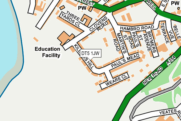 DT5 1JW map - OS OpenMap – Local (Ordnance Survey)