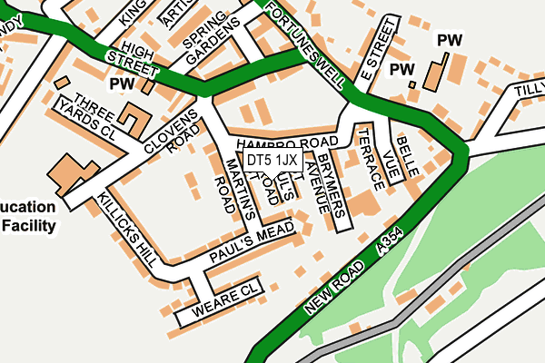 DT5 1JX map - OS OpenMap – Local (Ordnance Survey)