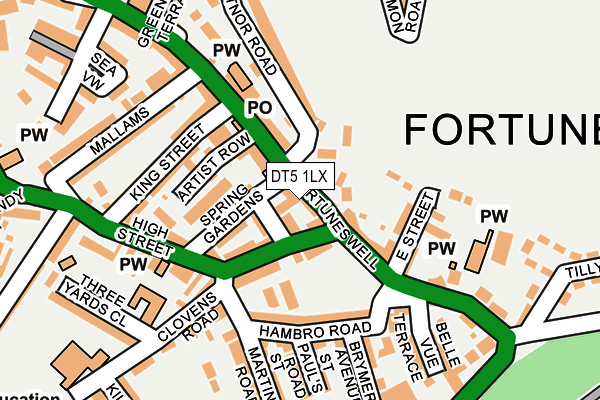DT5 1LX map - OS OpenMap – Local (Ordnance Survey)
