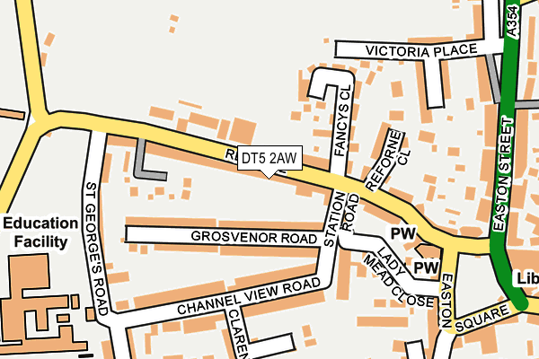 DT5 2AW map - OS OpenMap – Local (Ordnance Survey)