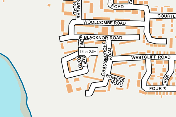 DT5 2JE map - OS OpenMap – Local (Ordnance Survey)