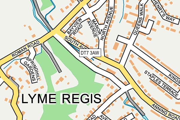 DT7 3AW map - OS OpenMap – Local (Ordnance Survey)