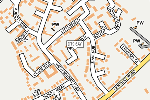 DT9 6AY map - OS OpenMap – Local (Ordnance Survey)