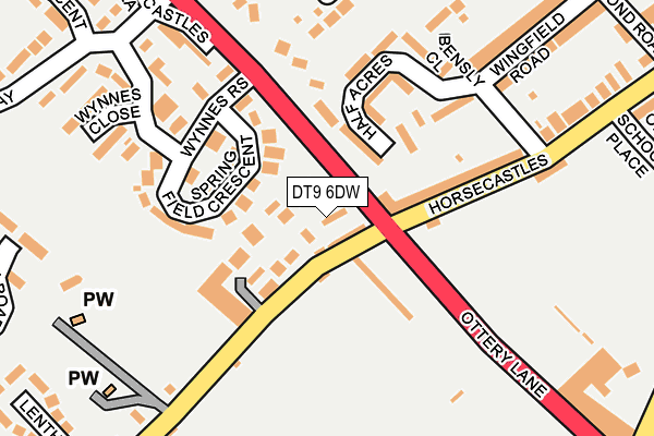 DT9 6DW map - OS OpenMap – Local (Ordnance Survey)