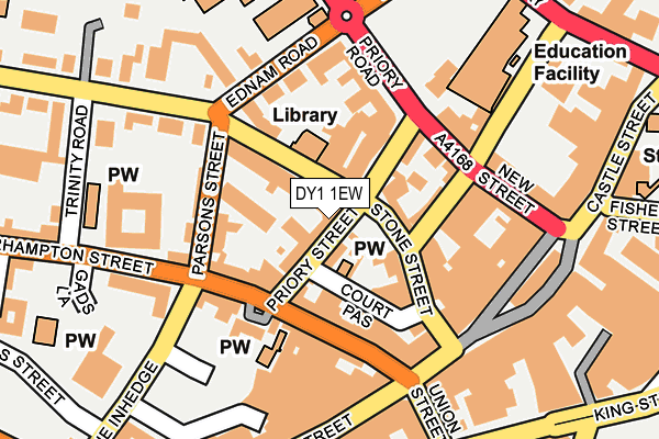DY1 1EW map - OS OpenMap – Local (Ordnance Survey) DY1 1EW map - OS OpenMap – Local (Ordnance Survey)
