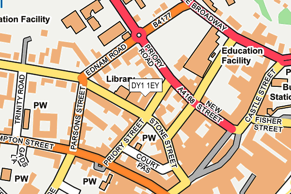DY1 1EY map - OS OpenMap – Local (Ordnance Survey) DY1 1EY map - OS OpenMap – Local (Ordnance Survey)