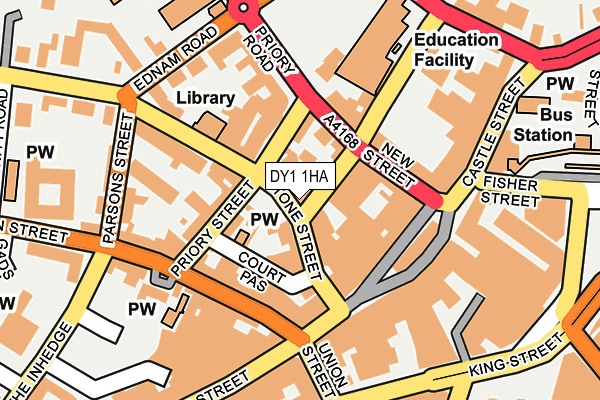 DY1 1HA map - OS OpenMap – Local (Ordnance Survey) DY1 1HA map - OS OpenMap – Local (Ordnance Survey)