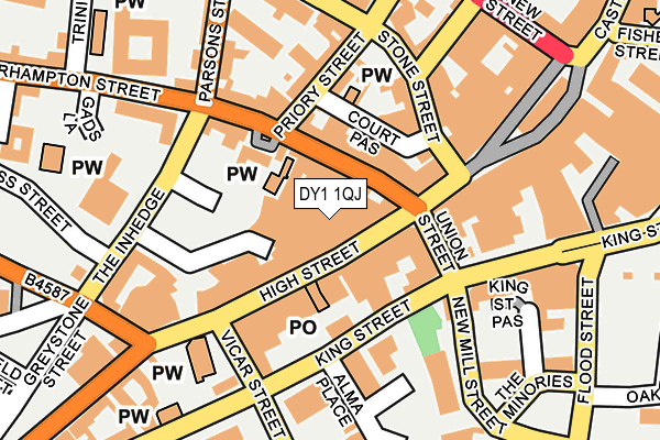 DY1 1QJ map - OS OpenMap – Local (Ordnance Survey) DY1 1QJ map - OS OpenMap – Local (Ordnance Survey)