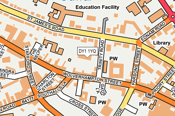 DY1 1YQ map - OS OpenMap – Local (Ordnance Survey) DY1 1YQ map - OS OpenMap – Local (Ordnance Survey)