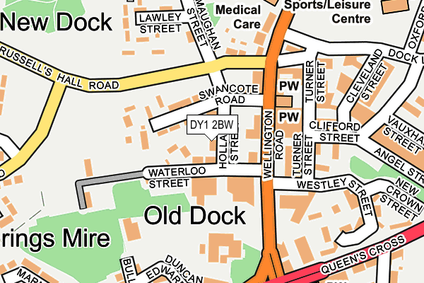 DY1 2BW map - OS OpenMap – Local (Ordnance Survey) DY1 2BW map - OS OpenMap – Local (Ordnance Survey)