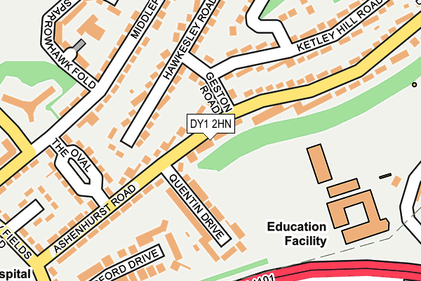 DY1 2HN map - OS OpenMap – Local (Ordnance Survey) DY1 2HN map - OS OpenMap – Local (Ordnance Survey)