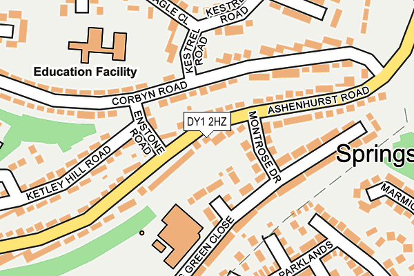 DY1 2HZ map - OS OpenMap – Local (Ordnance Survey)