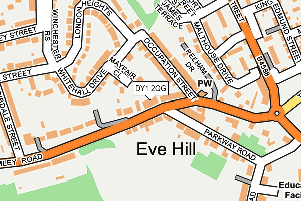 DY1 2QG map - OS OpenMap – Local (Ordnance Survey) DY1 2QG map - OS OpenMap – Local (Ordnance Survey)
