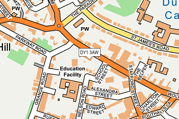 DY1 3AW map - OS OpenMap – Local (Ordnance Survey) DY1 3AW map - OS OpenMap – Local (Ordnance Survey)
