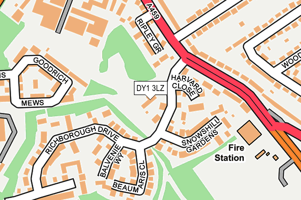 DY1 3LZ map - OS OpenMap – Local (Ordnance Survey) DY1 3LZ map - OS OpenMap – Local (Ordnance Survey)