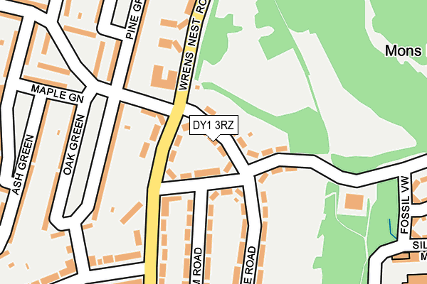 DY1 3RZ map - OS OpenMap – Local (Ordnance Survey) DY1 3RZ map - OS OpenMap – Local (Ordnance Survey)