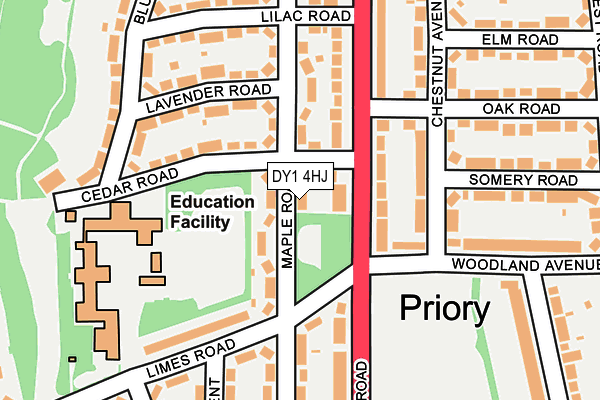 DY1 4HJ map - OS OpenMap – Local (Ordnance Survey) DY1 4HJ map - OS OpenMap – Local (Ordnance Survey)