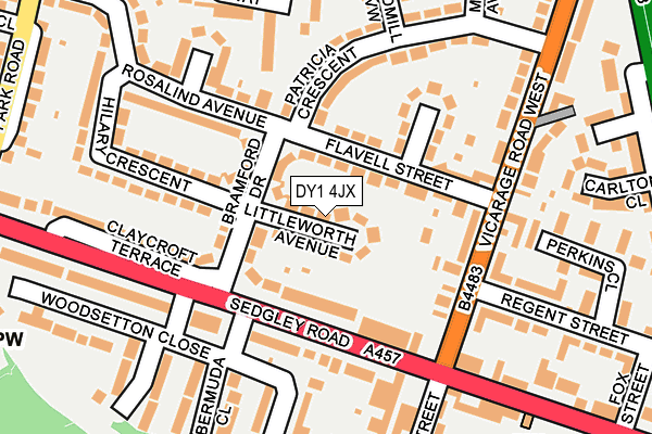 DY1 4JX map - OS OpenMap – Local (Ordnance Survey)