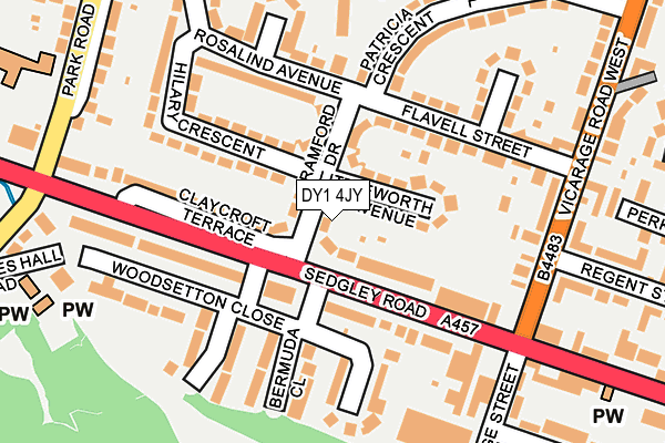 DY1 4JY map - OS OpenMap – Local (Ordnance Survey) DY1 4JY map - OS OpenMap – Local (Ordnance Survey)
