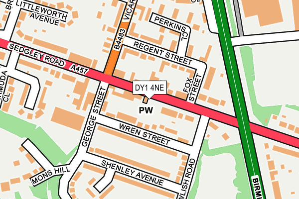 DY1 4NE map - OS OpenMap – Local (Ordnance Survey) DY1 4NE map - OS OpenMap – Local (Ordnance Survey)