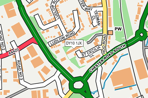 DY10 1JX map - OS OpenMap – Local (Ordnance Survey) DY10 1JX map - OS OpenMap – Local (Ordnance Survey)