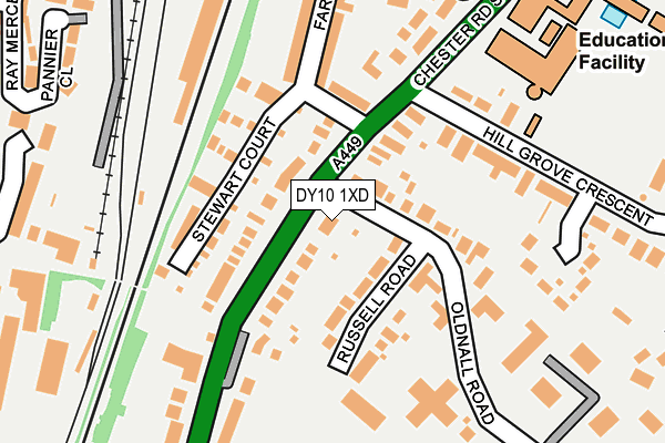 DY10 1XD map - OS OpenMap – Local (Ordnance Survey) DY10 1XD map - OS OpenMap – Local (Ordnance Survey)